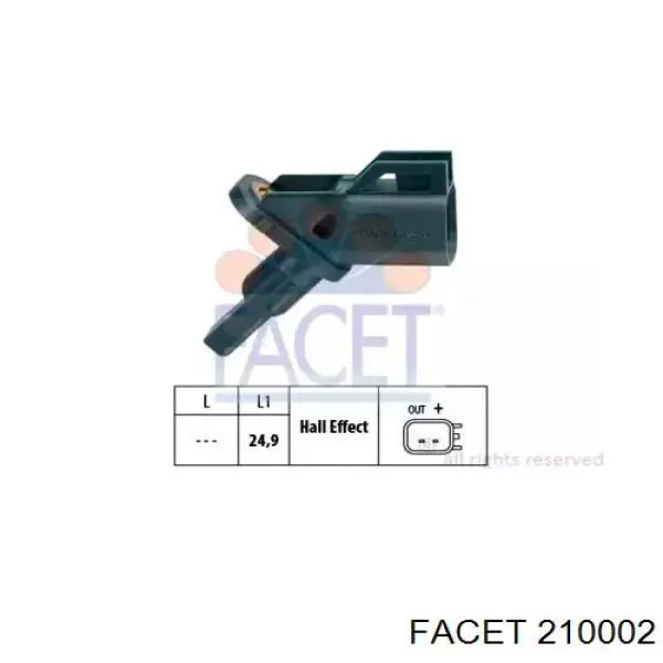 Sensor ABS delantero 210002 Facet