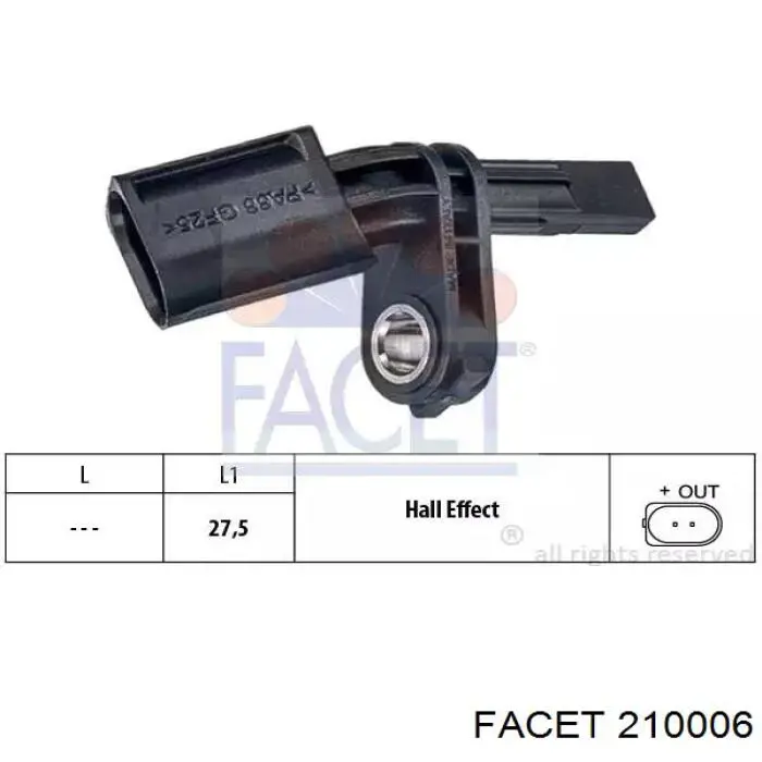 21.0006 Facet sensor abs dianteiro direito