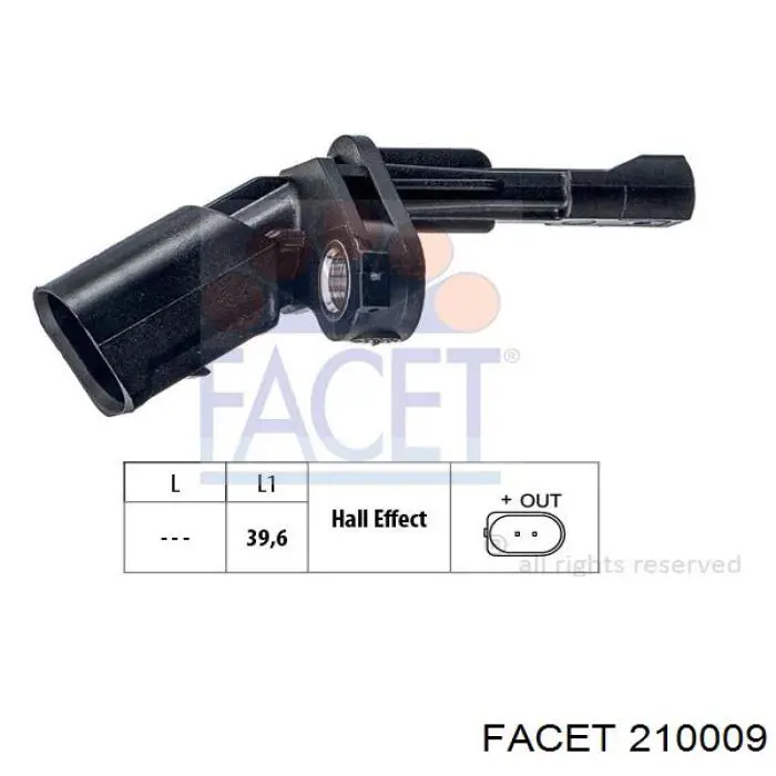 Sensor ABS trasero izquierdo 210009 Facet