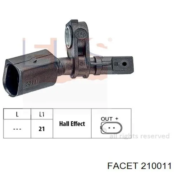 Sensor ABS delantero izquierdo 210011 Facet