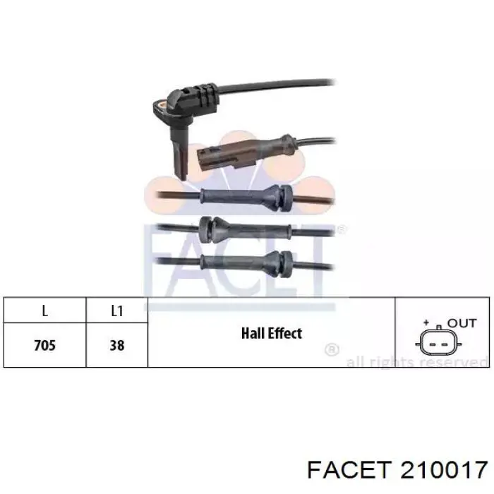 Датчик АБС (ABS) задний Facet 210017 цена, от 14.84 USD