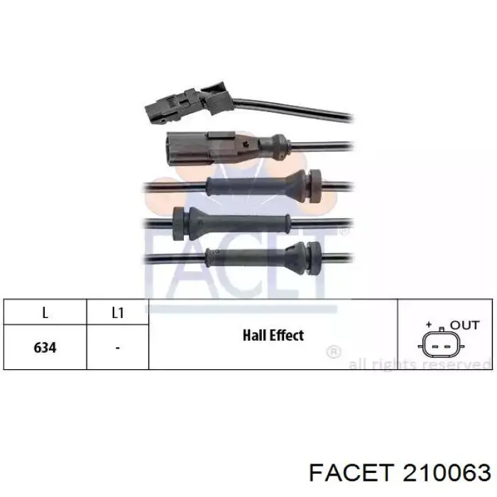 210063 Facet Датчик АБС (ABS) задний