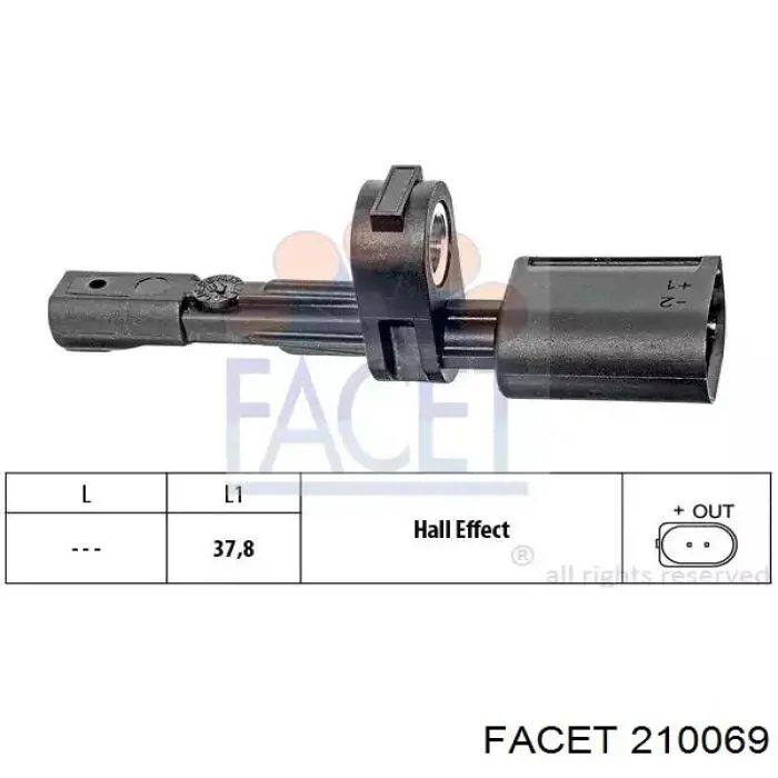 Датчик ABS передний Magneti Marelli 172100059010