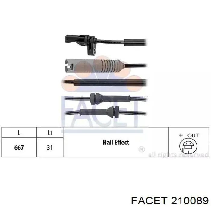 Датчик АБС (ABS) передний 210089 Facet