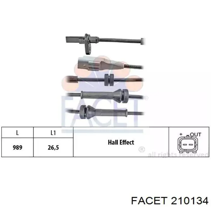 Датчик АБС задний 210134 Facet