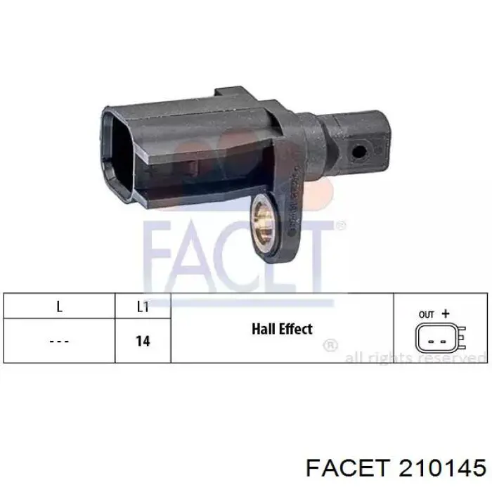 Датчик ABS задний правый Facet 210145