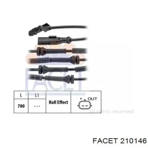 Датчик АБС передний 210146 Facet