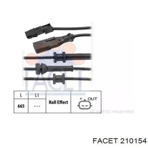 Датчик АБС (ABS) задний 210154 Facet