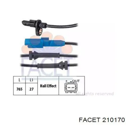 Датчик АБС (ABS) задний MWSS165 Magneti Marelli