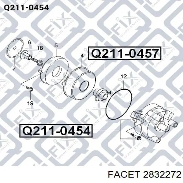 Купить 2832272 Facet Крышка трамблера