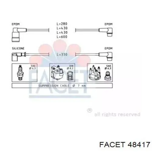 Высоковольтные провода 48417 Facet