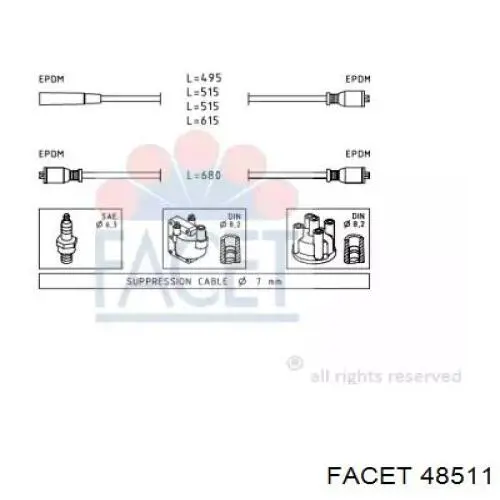 Высоковольтные провода 48511 Facet