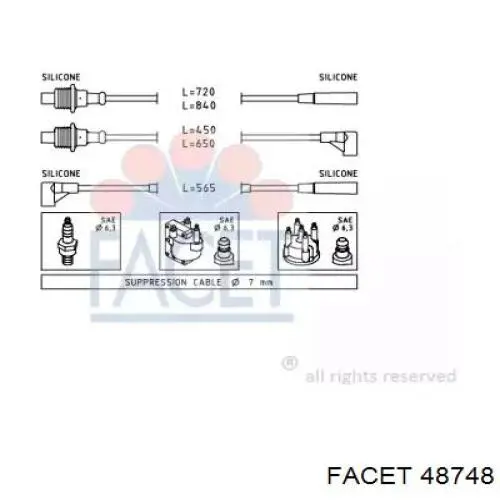 Высоковольтные провода 48748 Facet