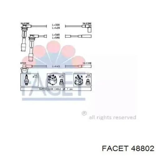 Высоковольтные провода 48802 Facet