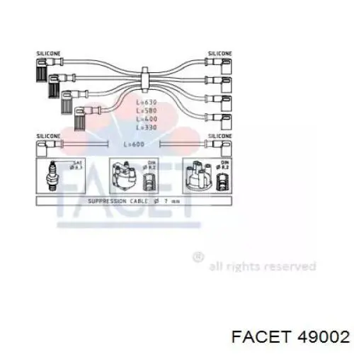 Высоковольтные провода 49002 Facet