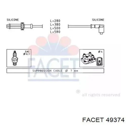 Высоковольтные провода 49374 Facet