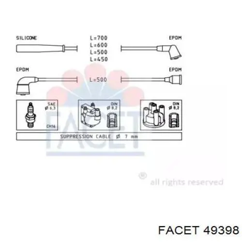 Высоковольтные провода 49398 Facet