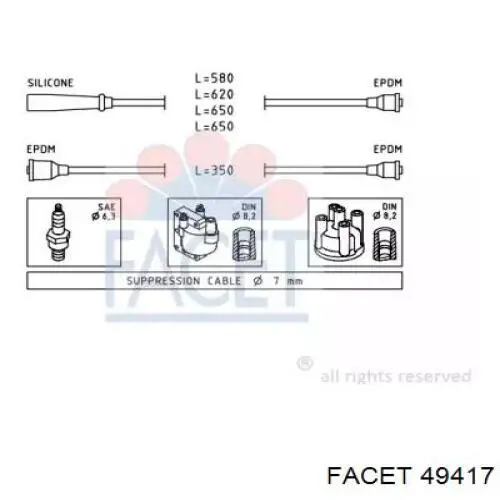 Высоковольтные провода 49417 Facet