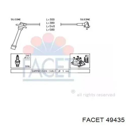 Высоковольтные провода 49435 Facet