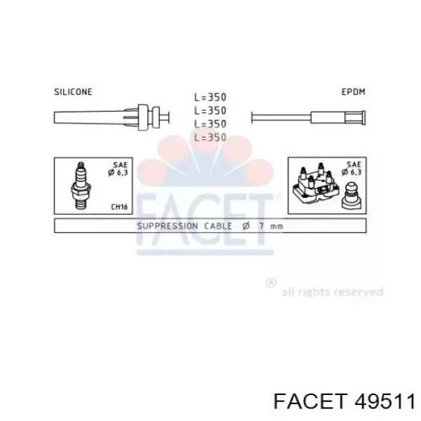 Высоковольтные провода 49511 Facet