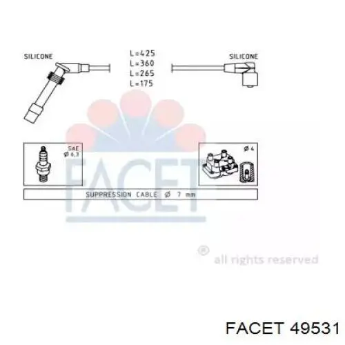 Высоковольтные провода 49531 Facet