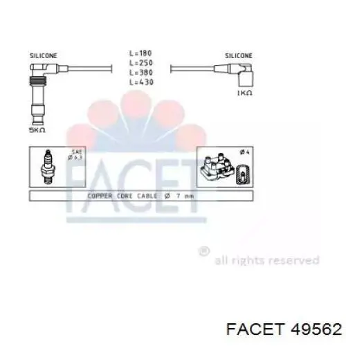 Высоковольтные провода 49562 Facet