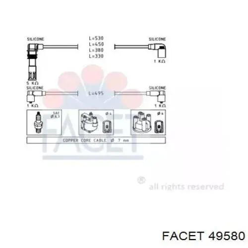 Высоковольтные провода 49580 Facet