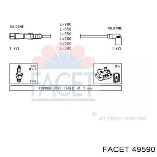 Высоковольтные провода 49590 Facet