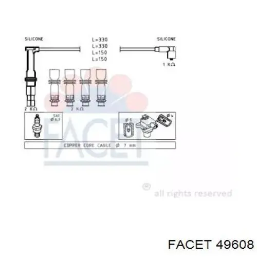 Высоковольтные провода 49608 Facet