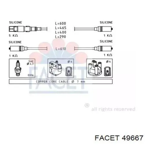 Высоковольтные провода 49667 Facet