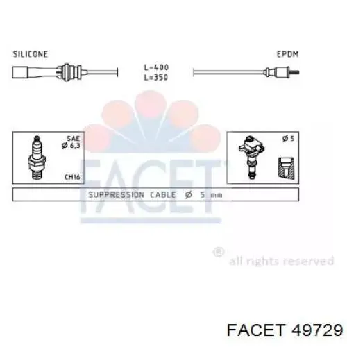 Высоковольтные провода 49729 Facet