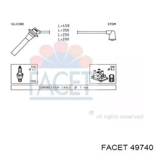 Высоковольтные провода 49740 Facet