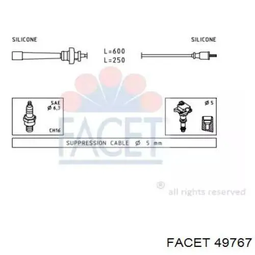 Высоковольтные провода 49767 Facet