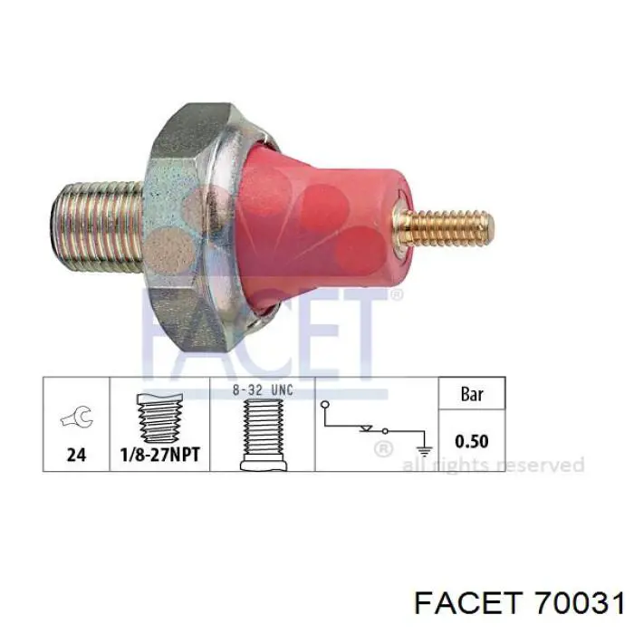 Sensor de presión de aceite 70031 Facet