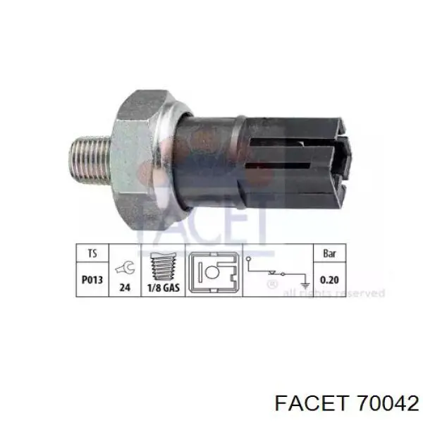 Indicador, presión del aceite 70042 Facet