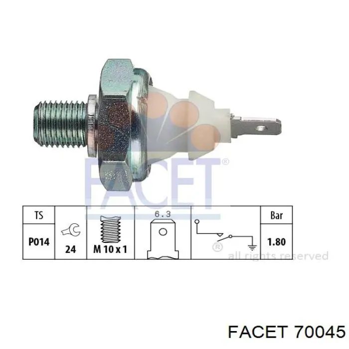 Купить 70045 Facet Датчик давления масла
