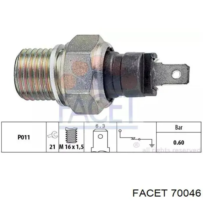 Купить 70046 Facet Датчик давления масла