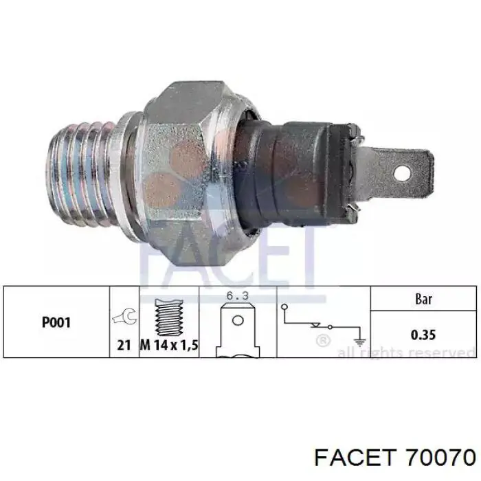 Датчик давления масла 70070 Facet