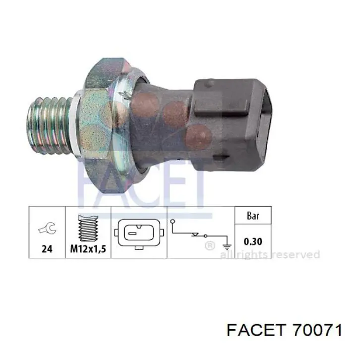 Indicador, presión del aceite 70071 Facet