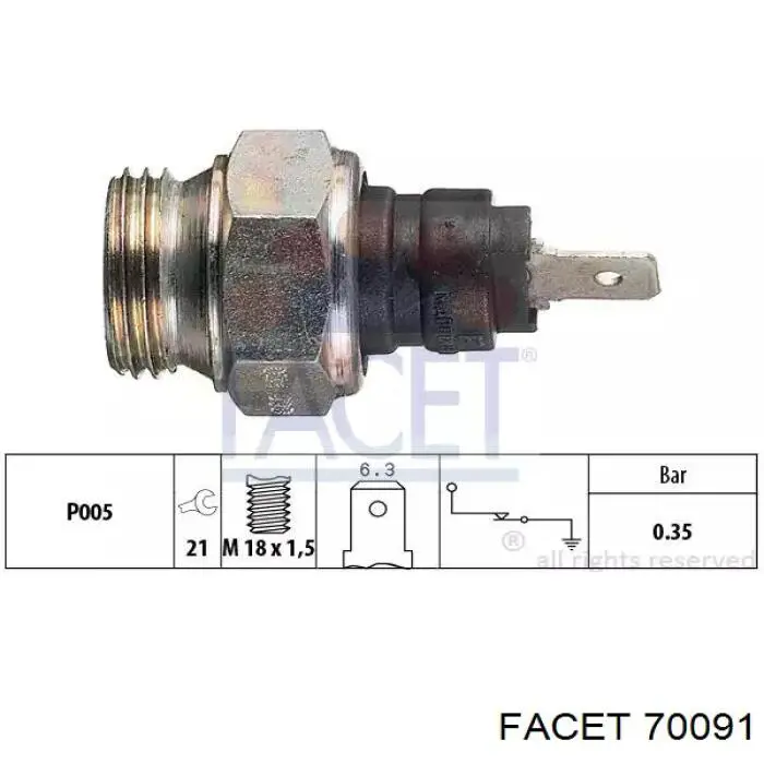 Купить 70091 Facet Датчик давления масла