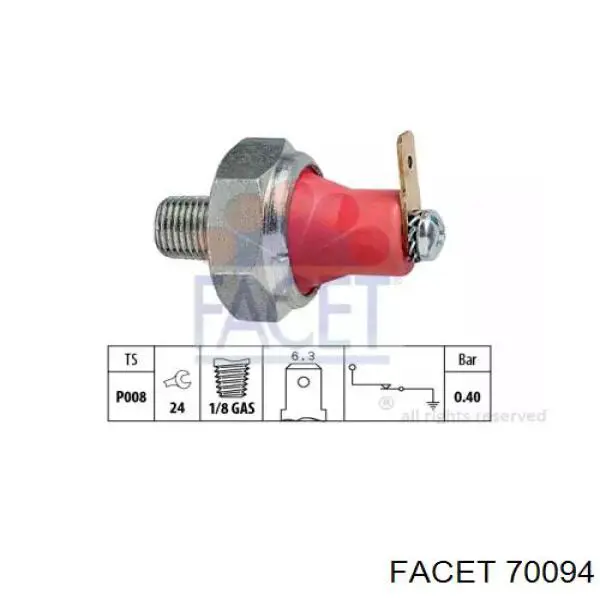 Купить 70094 Facet Датчик давления масла