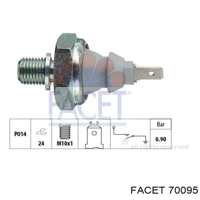 Sensor de presión de aceite 70095 Facet