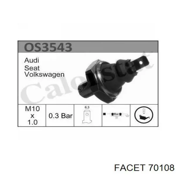 Купить 70108 Facet Датчик давления масла