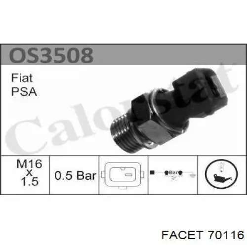 Compre 70116 Facet Sensor de pressão de óleo