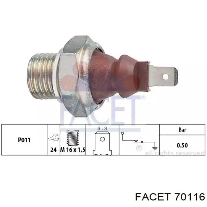 Купить 70116 Facet Датчик давления масла