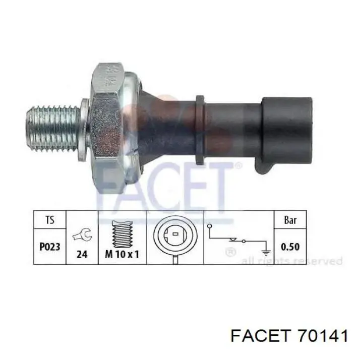 Indicador, presión del aceite 70141 Facet