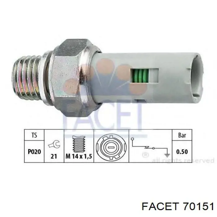 Indicador, presión del aceite 70151 Facet