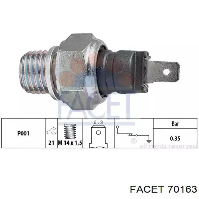 Indicador, presión del aceite 70163 Facet