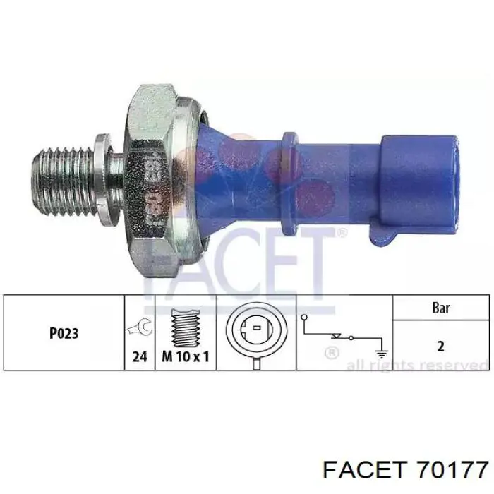 Купить 70177 Facet Датчик давления масла