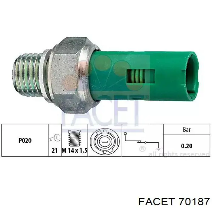 Датчик давления масла 70187 Facet